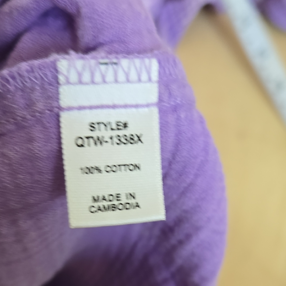 103 NWT Zenana Plus Washed Double Gauze Button Lavender Textured Top 1X 2X 3X - Picture 9 of 10